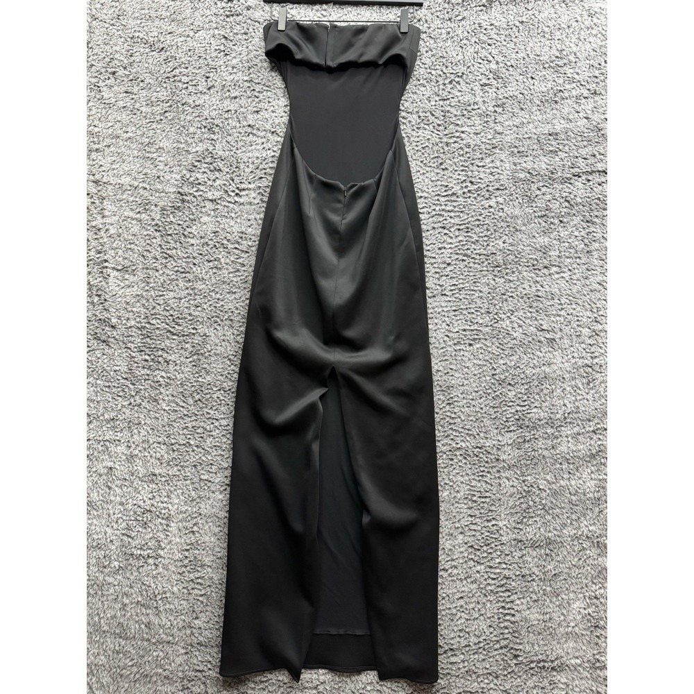 Black Halo Eve Black Strapless Back Slit Backless Dress Black Evening Dress Size - Picture 2 of 11